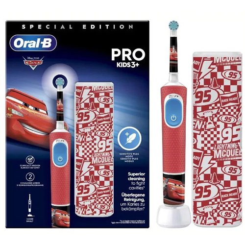 Cepillo dental electrico recargable infantil oral-b vitality pro kids 3 + cars + tc 1 unidad - oral-