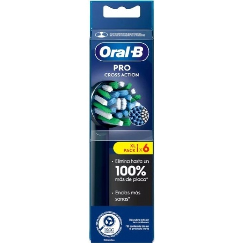 Oral-B Cross Action XL Recambio Cepillo Dental Eléctrico 6 Cabezales Color Negro