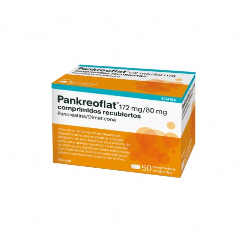 PANKREOFLAT 172 MG/80 MG COMPRIMIDOS RECUBIERTOS  50 comprimidos