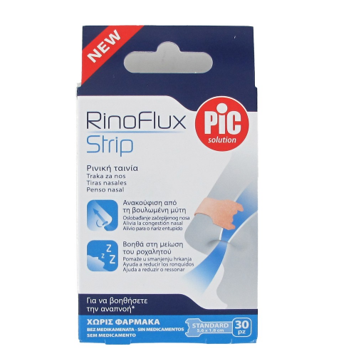Rinoflux strip tiras nasales pic solution  30 unidades 6,7cm  x 2 cm