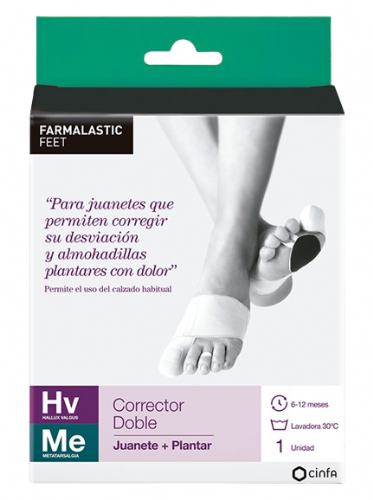 Corrector doble juanetes y plantar - farmalastic feet (pie derecho talla mediana)