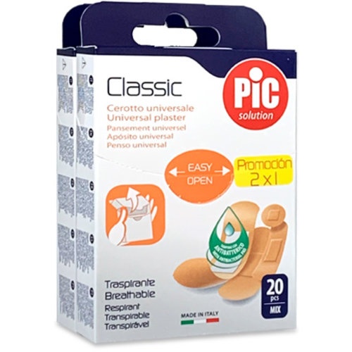 Pic classic con bactericida - aposito adhesivo (20 unidades surtido)