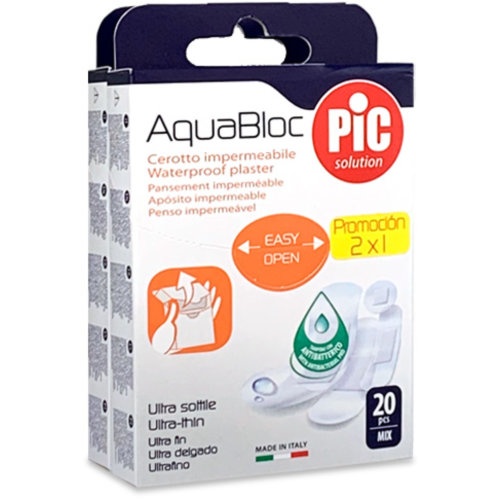 Pic aquabloc con bactericida - aposito adhesivo (surtido 20 u)