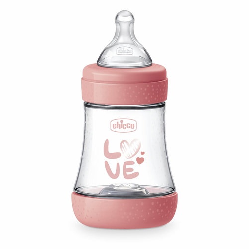 Biberon plastico t silicona - chicco perfect5 (rosa 0m+ flujo lento 150 ml)