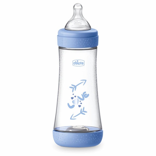 Biberon plastico t silicona - chicco perfect5 (azul 4m+ flujo rapido 300 ml)