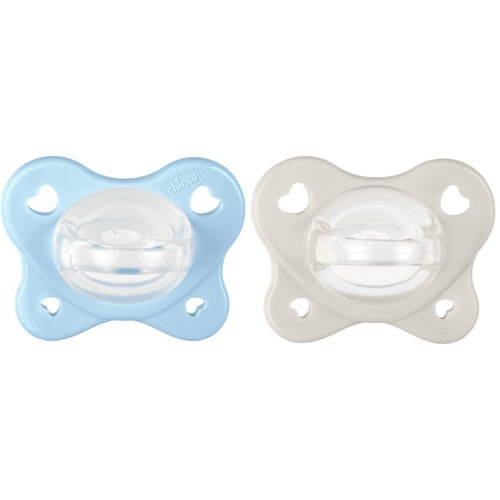 Chupete silicona chicco physioforma dual soft 2 - 6 meses 2 unidades color azul