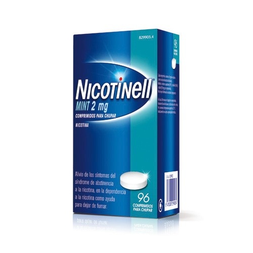 NICOTINELL MINT 2 mg COMPRIMIDOS PARA CHUPAR, 96 comprimidos