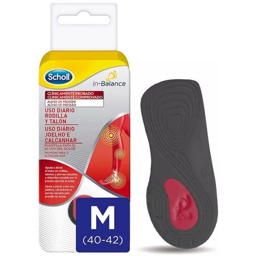 Plantillas uso diario rodilla y talon - scholl in-balance (talla m 1 par)