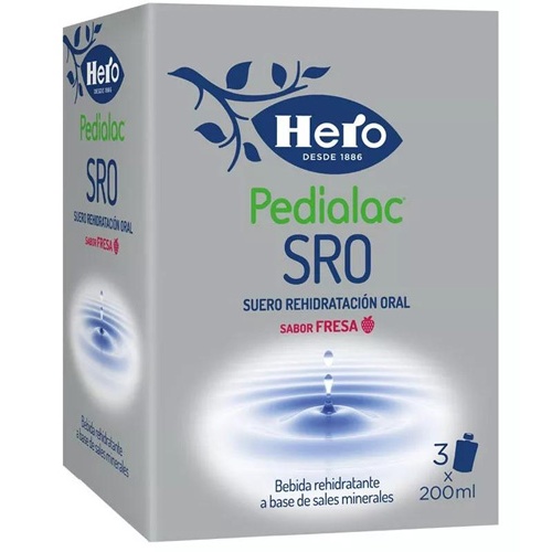 Hero pedialac suero rehidratacion oral (1 envase 3200 ml sabor fresa)