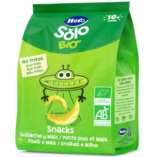 Hero solo snack de guisantes y maiz (1 bolsa 40 g)
