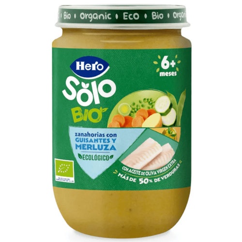 Hero solo zanahorias guisantes y merluza (1 tarro 190 g)