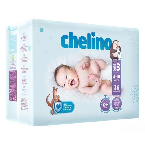 Chelino Fashion & Love Pañal infantil Talla 3: 4 - 10 kg (36 ud)