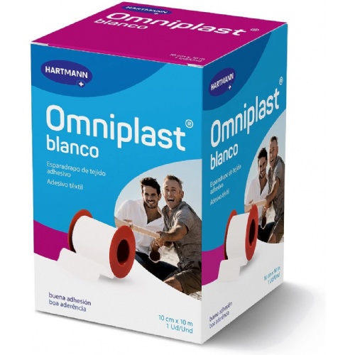 Esparadrapo hipoalergico omniplast tejido resistente 1 unidad 10 m x 10 cm color blanco - omniplast 