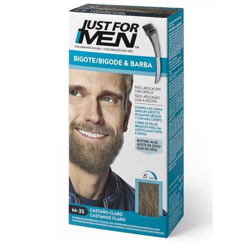 JUST FOR MEN BIGOTE Y BARBA - GEL COLORANTE (30 CC CASTAÑO CLARO)