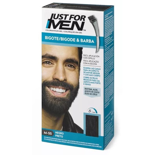 JUST FOR MEN BIGOTE Y BARBA - GEL COLORANTE (30 CC NEGRO)