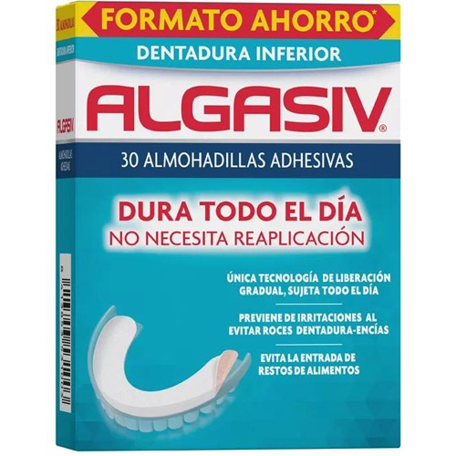 ALGASIV - ALMOHADILLAS ADHESIVAS PROTESIS (30 U INFERIOR)
