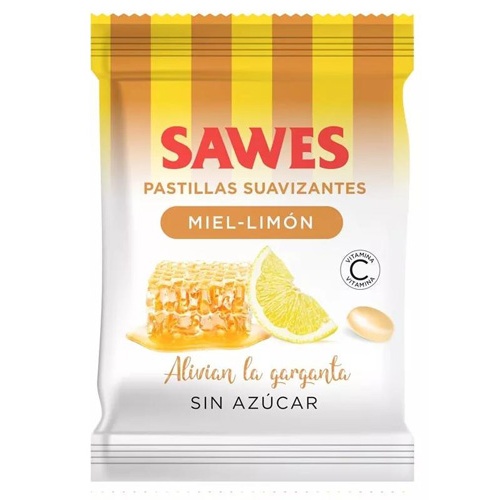 Sawes caramelos bolsa sin azucar (1 bolsa 50 g sabor miel con limon)