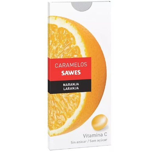 Sawes Caramelos sin azúcar Naranja Caja 