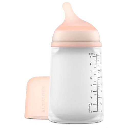 Suavinex Biberón Anticólico ZERØ.ZERØ 270 ml Tetina Silicona Ultra-suave flujo medio (1 ud)