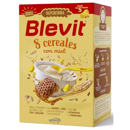 Blevit superfibra 8 cereales y miel 500