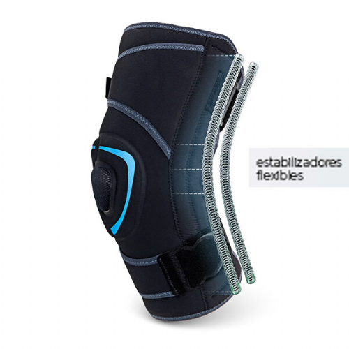 Rodillera elastica con flejes y cinchas m
