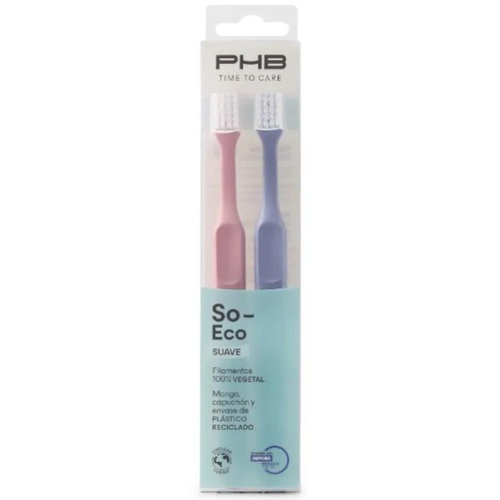 Cepillo dental adulto - phb time to care so eco (2 unidades suave duplo)