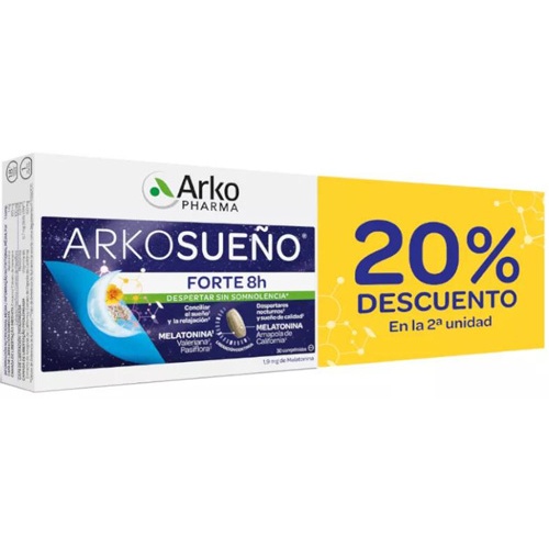 Arkorelax sueño forte 8h (2 unidades 30 comprimidos bicapa pack)