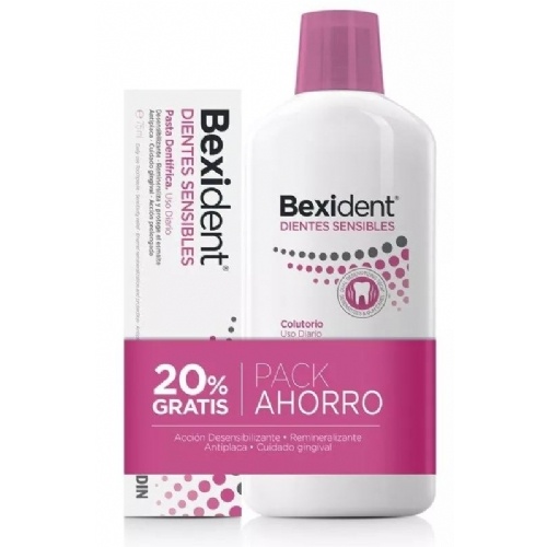 Bexident Pack Ahorro Colutorio Dientes Sensibles 500ml + Pasta dentífrica 75ml 