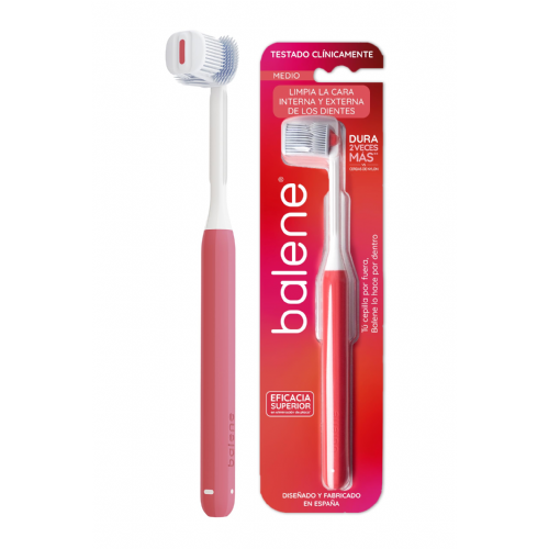 Balene by Bexident Cepillo dental adulto dureza Suave color coral