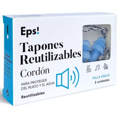 Tapones de silicona reutilizables - cordon eps! (2 unidades)