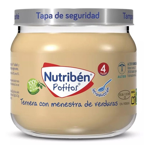 Nutribén Potito Introducción a la ternera con menestra de verduras +4m (120 g)