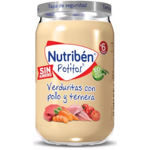 Nutribén Potito Pollo y ternera con verduritas +6m (235 g)