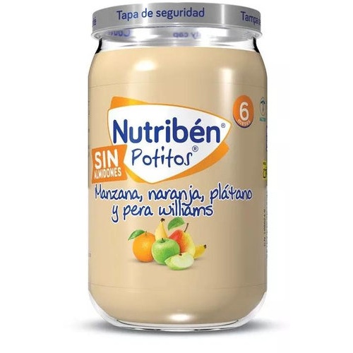 Nutribén Potito Plátano, naranja, mandarina y pera +6m (235 g)