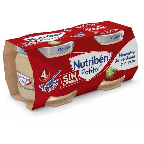 Nutribén Pack Potitos: Menestra de verduras con pavo (2 ud x 120g)