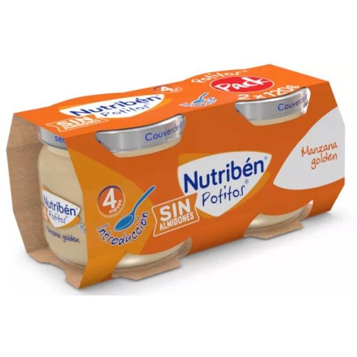 Nutriben PACK Potitos manzana Golden +4m (2 envases x 120 g)