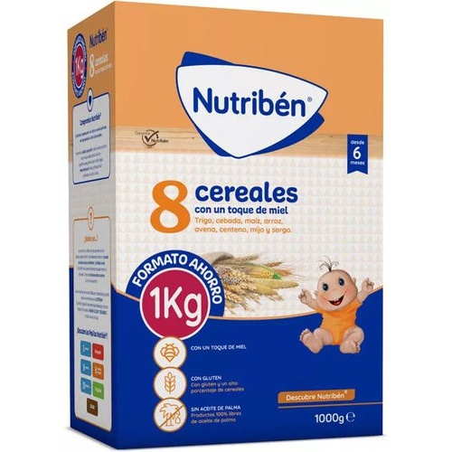 Nutriben 8 cereales y miel  1 envase 1000 g