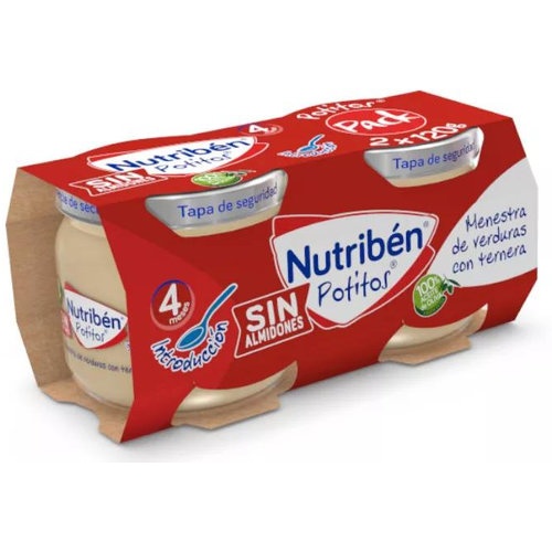 Nutriben potitos menestra de verduras con ternera (2 envases 120 g)
