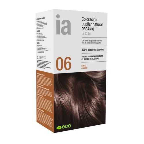 Interapothek  coloracion capilar natural organic  1 kit tono 06 rubio oscuro