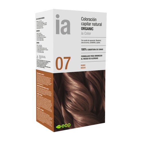 Interapothek  coloracion capilar natural organic  1 kit tono 07 rubio medio