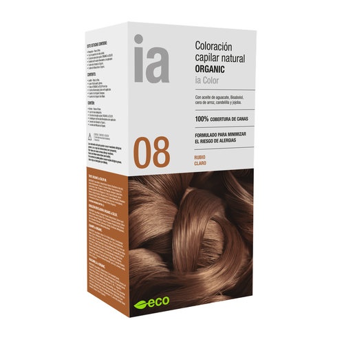 Interapothek  coloracion capilar natural organic  1 kit tono 08 rubio claro