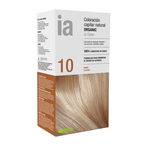 Interapothek  coloracion capilar natural organic  1 kit tono 10 rubio platino