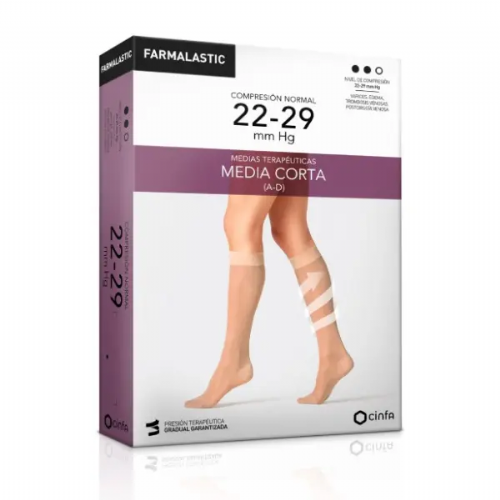 Farmalastic Media corta (a-d) compresión normal puntera cerrada talla Grande color beige (2ud)