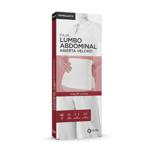 Faja lumboabdominal abierta velcro farmalastic 1 unidad talla mediana color beige - farmalastic