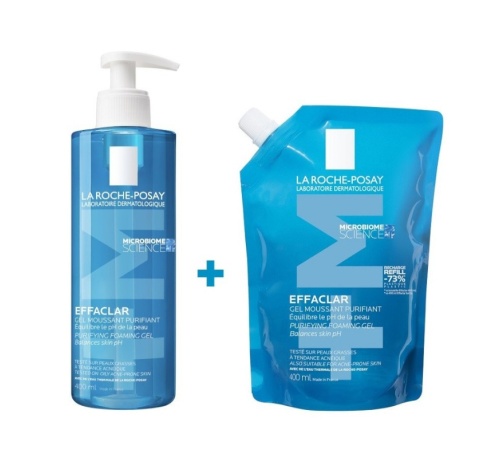 La Roche-Posay Effaclar Gel Limpiador purificante +M 400ml + refill 40%