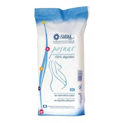 Farmacontrol Posnat Compresas de algodón para después del parto (10 ud)