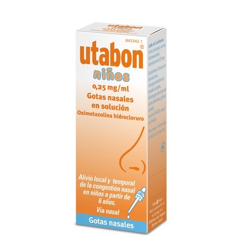 UTABON NIÑOS 0,25 mg/ml GOTAS NASALES EN SOLUCION, 1 frasco de 15 ml