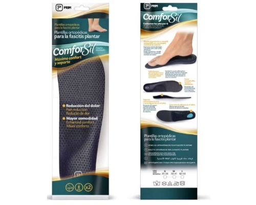 Plantillas ortopedicas para fascitis plantar comforsil 2 unidades talla s