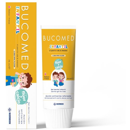 Bucomed gel dental infantil  1 tubo 75 ml sabor fresa