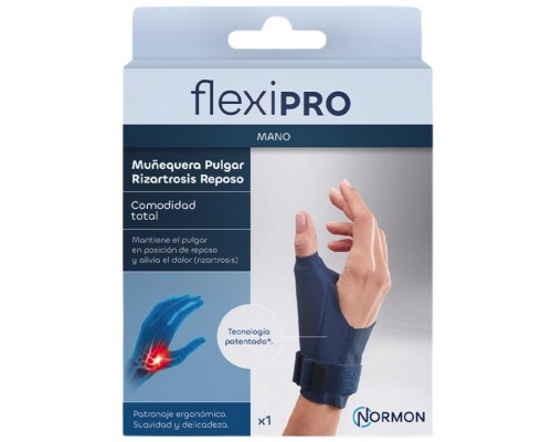 Muñequera pulgar rizartrosis reposo flexipro derecha 1 unidad talla l