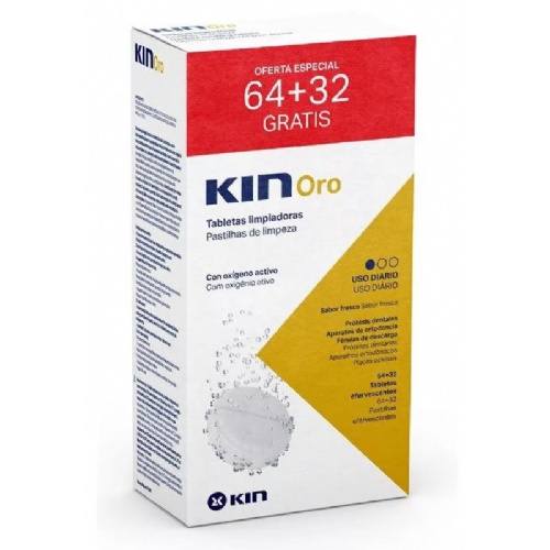 Kin oro tabletas limpiadoras limpieza protesis dental 64 + 32 tabletas - limpieza protesis dental